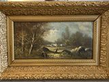 an image of a painting of sheep grazing in a field