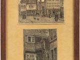 deux dessins représentant une scène de rue avec une calèche et une calèche