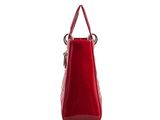 a red handbag on a white background
