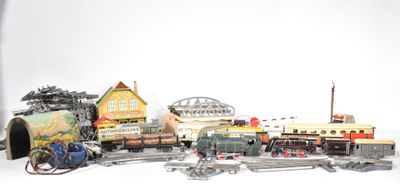 a lot of toy trains that are sitting on a table