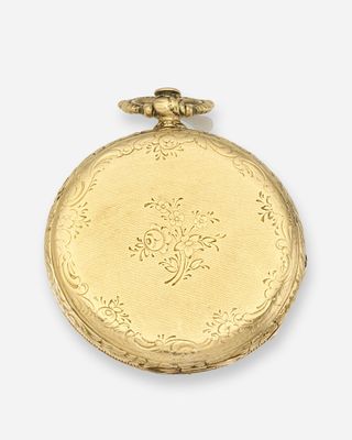 une image d'une montre à gousset en or sur fond blanc