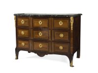COMMODE EN SATINÉ ET AMARANTE (photo 2)
