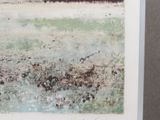 framed and matted print of a painting of a beach scene
