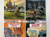 three books of comics, including a soldier and a soldier on horseback