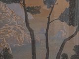 une photo d'un tableau représentant des arbres accroché au mur