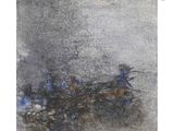 a painting of a group of men riding horses through a field