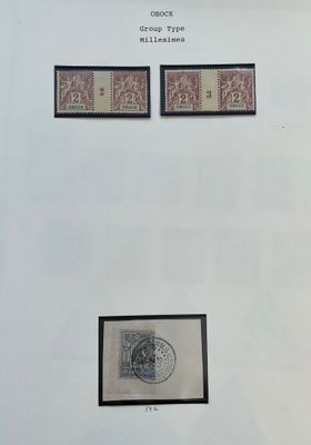 trois timbres sur une feuille blanche représentant un train