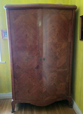 ARMOIRE en placage de bois de rose ouvrant par deux portes.