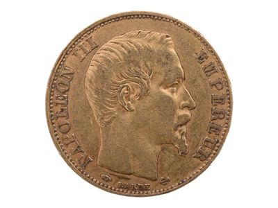 Pièce de 20 francs or Napoléon III tête nue, 1856. Petites u… - Photo 1