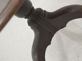 a close up view of a table with a wooden top