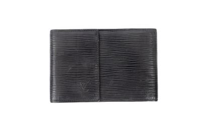 un portefeuille noir surmonté d'un porte-cartes