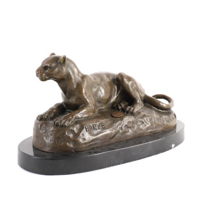 SCULPTURE "PANTHÈRE COUCHÉE " d'après Antoine Louis BARYE (1…