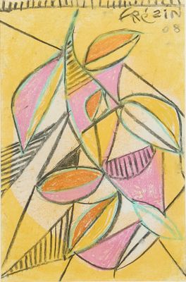 une image représentant le dessin d'une plante sur fond jaune