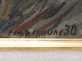 a picture of a painting of a bird on a table