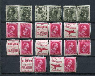 the stamps on the stamps are different colors and sizes