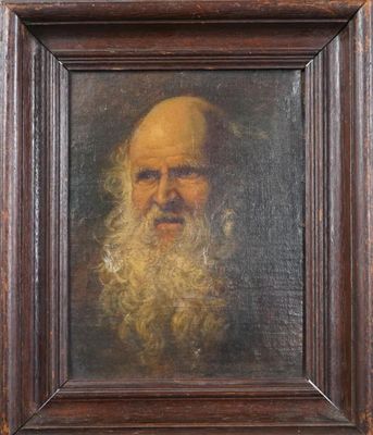an old painting of a bearded man with a long beard