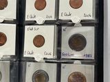 a lot of coins that are in a case
