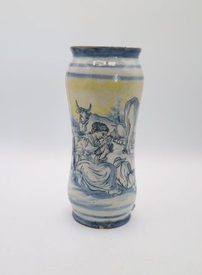 ITALIE, SAVONE, XIXe SIÈCLE Albarello en faïence À décor d'u… - Photo 1