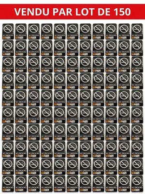 lot de 50 piles of cigarettes with no smoking sign on them