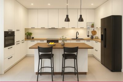 Cuisine GABRIELA 2 – Marque OSKAB – Finition Blanc & Bois