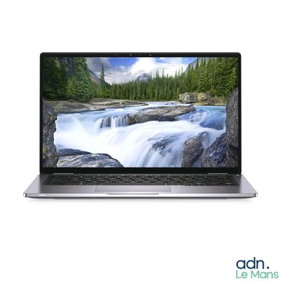 laptop with a waterfall on the screen on a white background