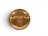 an image of a gold coin with the letter t on it