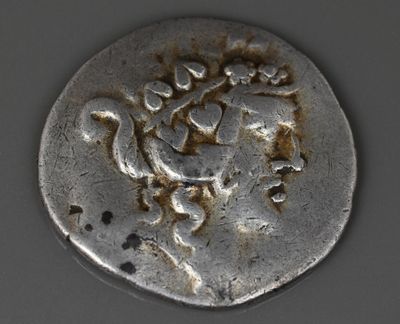 une vieille pièce d'argent sur laquelle est représenté un lion