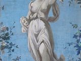 a painting of a woman holding a bird in her hand