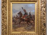 an image of a painting of a man on a horse in a gold frame