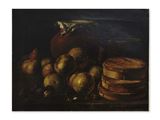 an image of a painting of apples and other fruit on a table