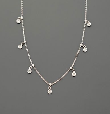 Collier ras de cou en or gris 18k 750 millièmes à maille for…
