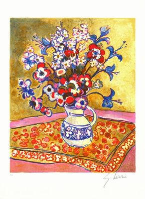 Gérard VIEILLEVIE (1939 - 1992) - Bouquet Champêtre, lithogr…