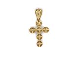 an image of a gold cross pendant on a white background