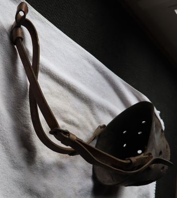 MUSELIERE pour cheval en cuir fauve