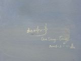 a painting on the wall of a building with writing on it