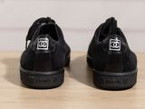 chanel black sued low top sneakers