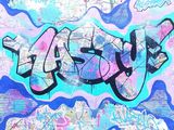 a picture of a wall with graffiti written on it