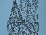 un dessin de la tour Eiffel à Paris, en France