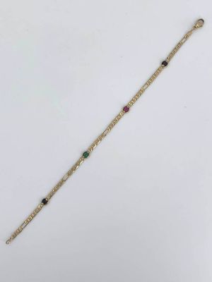 Bracelet en or jaune 750 °/°°° (18K) à maille marine orné de… - Photo 1