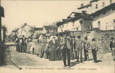 CPA : Le Limousin illustré - Nos campagnes - Une Noce Limousine