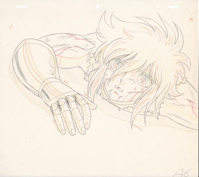 drawing of a man laying down with his head on his hands