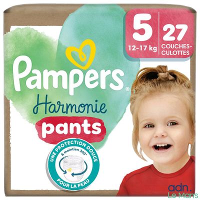 Culottes-couches Pampers pour bébé, taille 5 - 7 kg, lot de 52