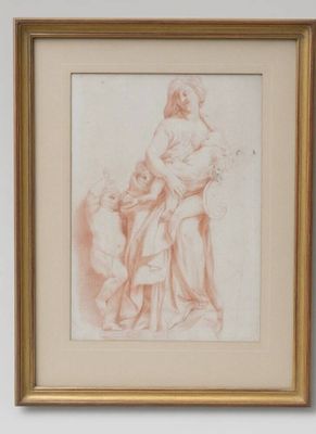 l'image d'un dessin représentant une femme tenant un enfant dans ses bras