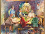 une image représentant un tableau où l'on voit une famille assise autour d'une table