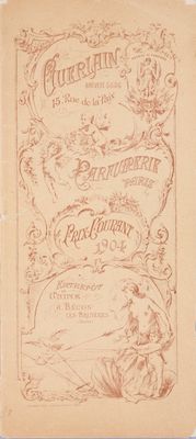 an old book with a picture of a woman and a child