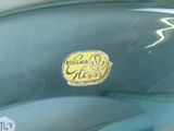 a close up of a motorcycle with a sticker on it