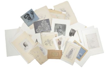 IMPORTANT lot de dessins, esquisses, études sur papier princ… - Photo 1