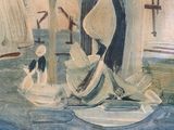 an image of a painting of a sailboat in a room with a window