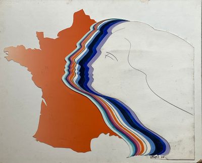 Véronique VERMEIL (1938-2017) France et profil féminin.
