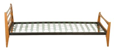 an image of a metal bed frame with a wooden frame